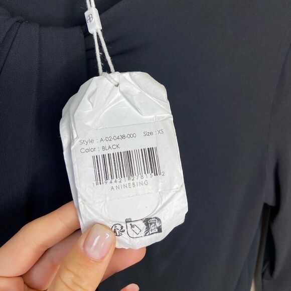 NWT Anine Bing Amaya Mini Black Dress Size XS - Picture 9 of 11